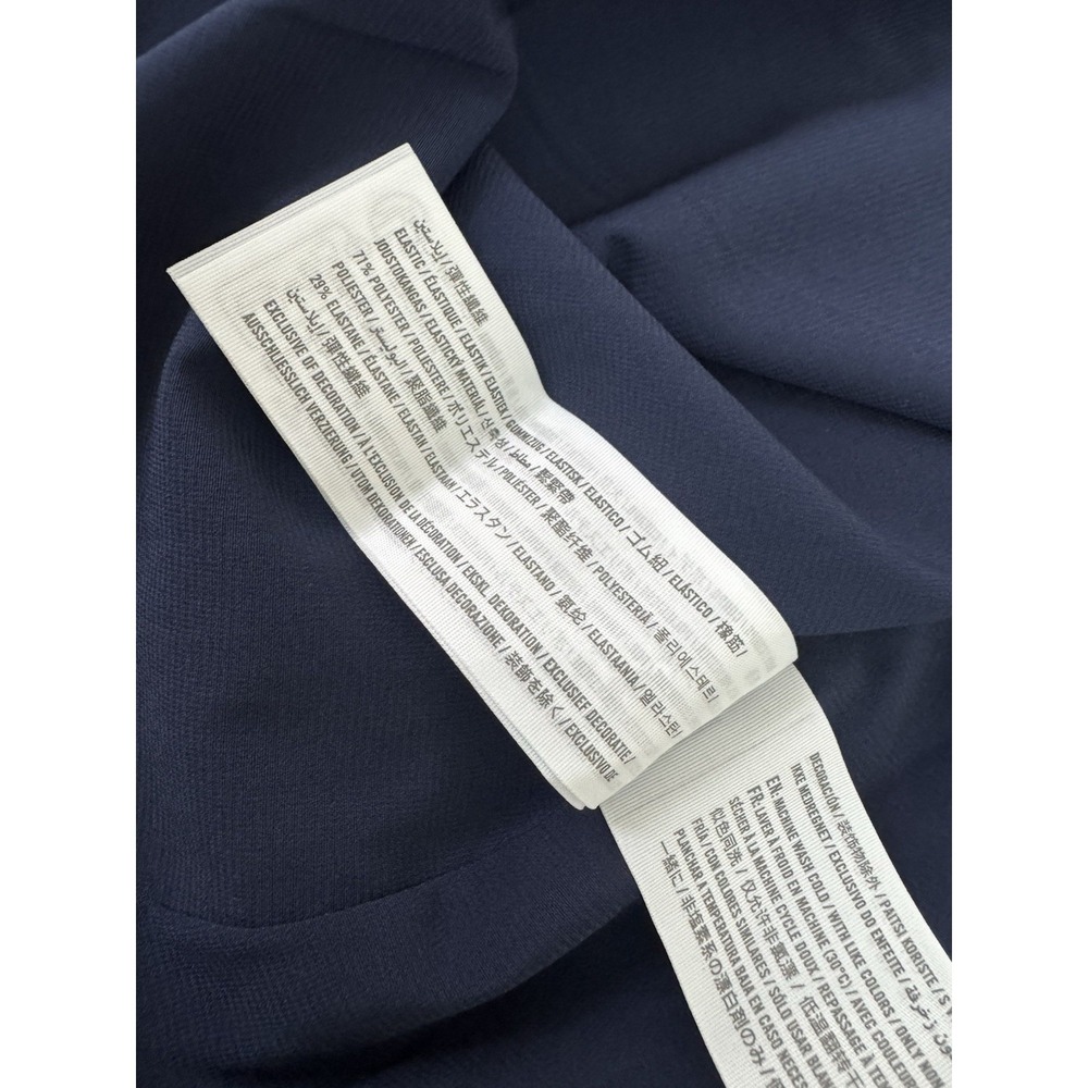 Abercrombie & Fitch Camille Puff-Sleeve Midi Dress Navy Blue Women's Medium - Picture 12 of 15